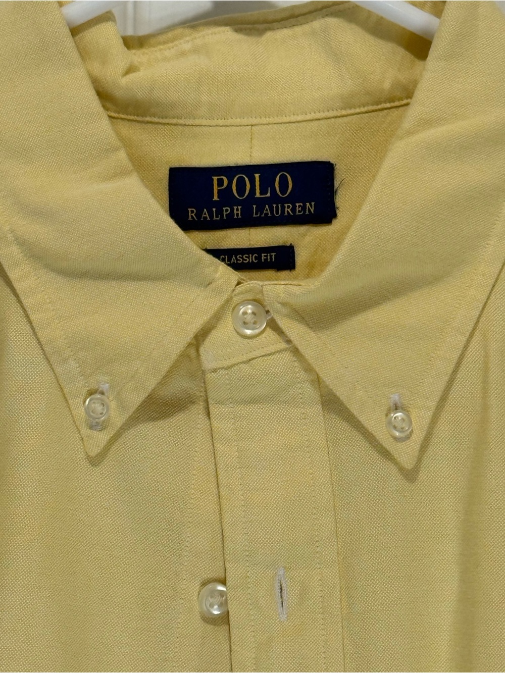 Polo by Ralph Lauren Pale Yellow Button-Down Classic Fit Shirt